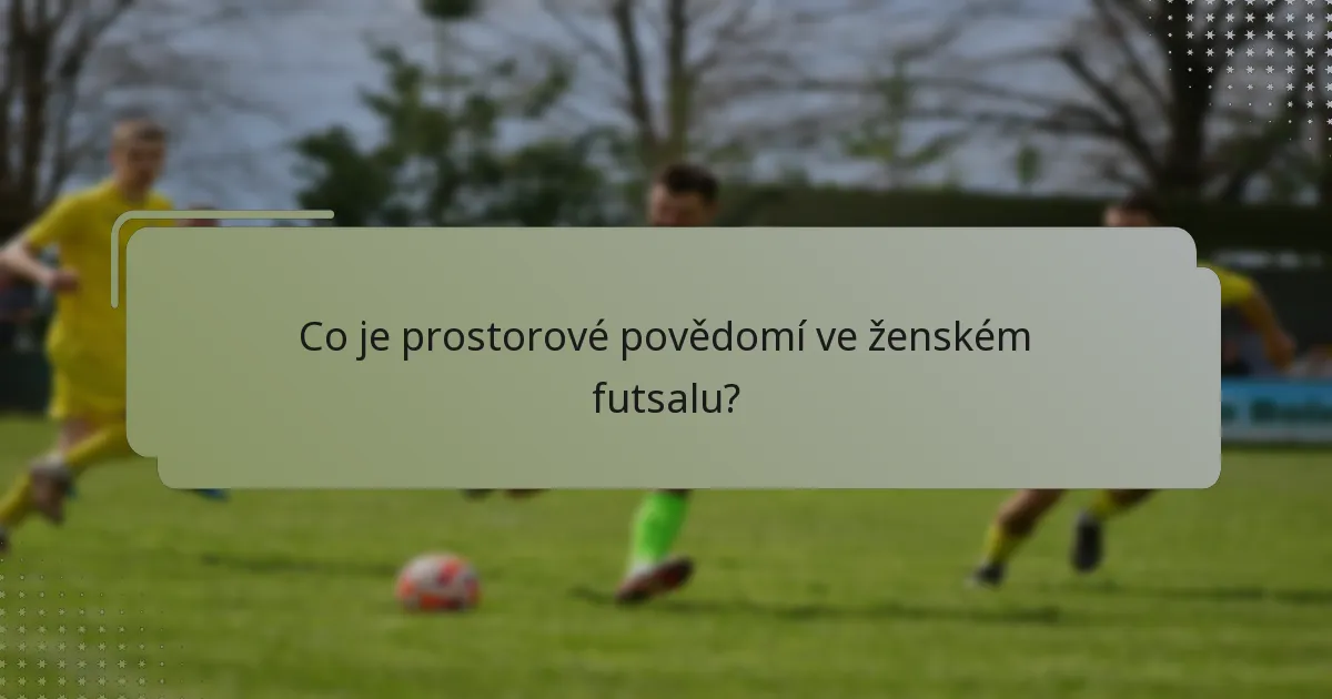 Co je prostorové povědomí ve ženském futsalu?