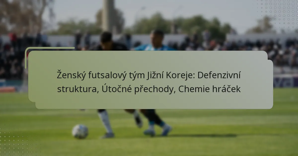 Ženský futsalový tým Jižní Koreje: Defenzivní struktura, Útočné přechody, Chemie hráček