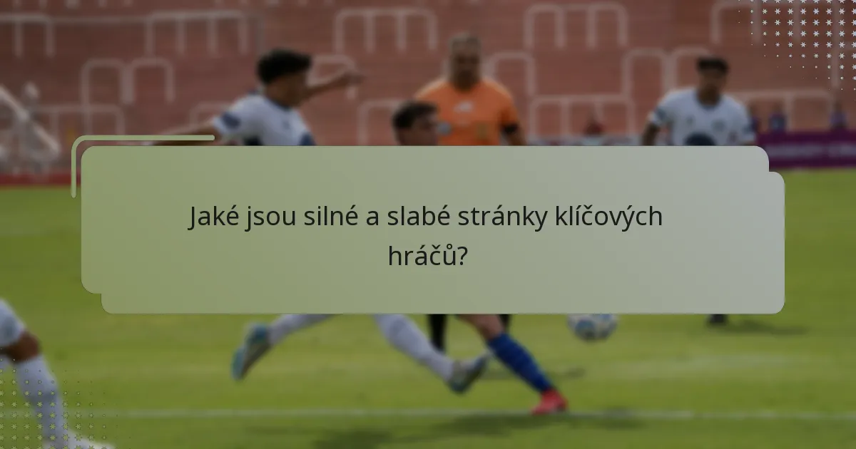 Jaké jsou silné a slabé stránky klíčových hráčů?